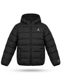 Chaqueta Acolchada Jordan Boys – Puffer Térmica Negra con Capucha y Jumpman