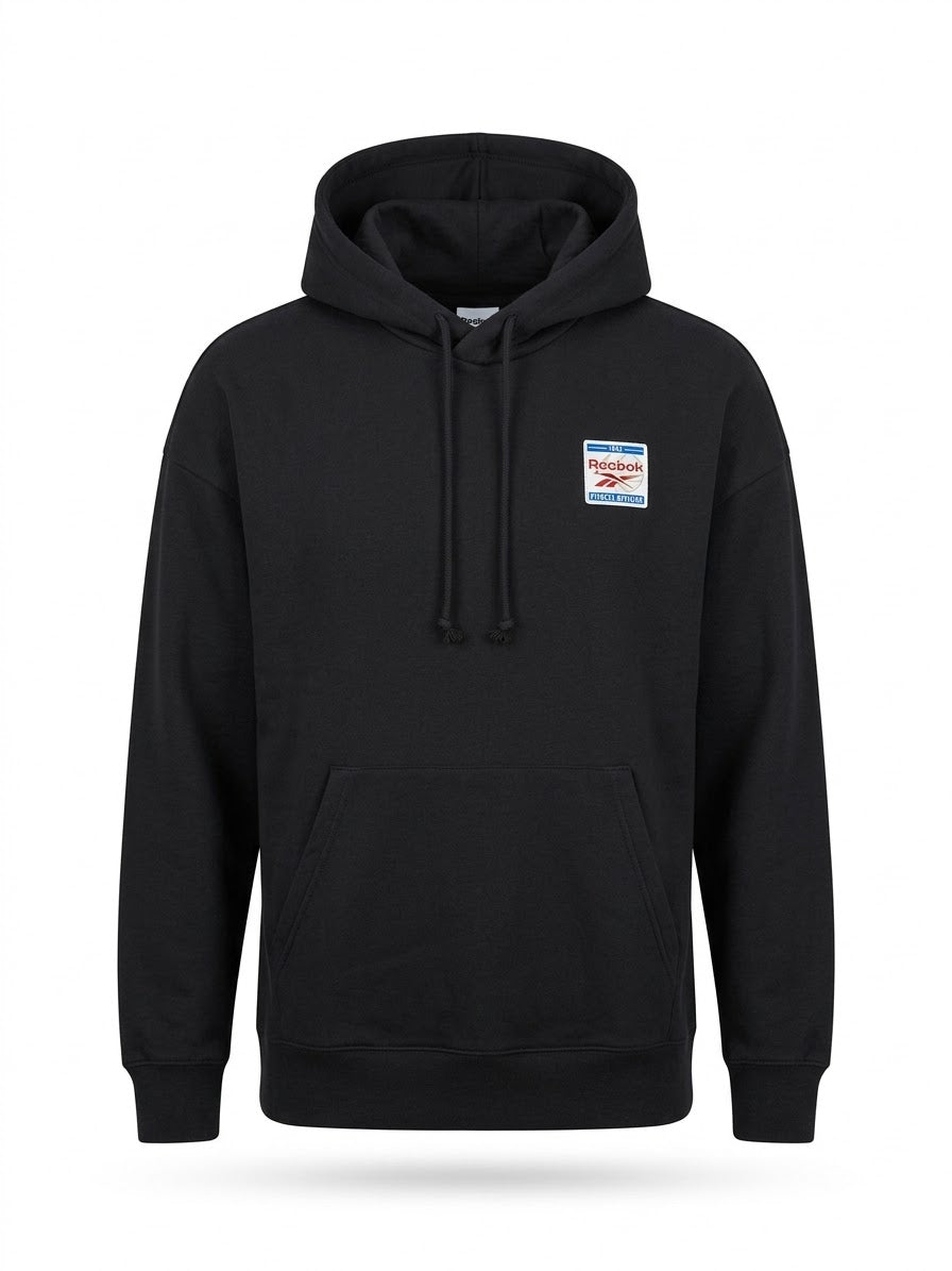 Buzo con Capucha Reebok Hombre – Negro Clásico con Parche Crest RetroBuzo con Capucha Reebok Hombre – Negro Clásico con Parche Crest Retro