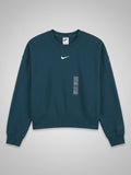 Sudadera Nike Phoenix Fleece Oversized Mujer – Verde Pino con Mini Swoosh Central