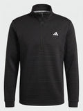 Buzo Deportivo adidas Hombre – Negro Acanalado con Cremallera 1/4 Zip y Cuello Alto