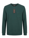Suéter Michael Kors Hombre – Cuello Redondo Verde Pino con Bolsillo MK