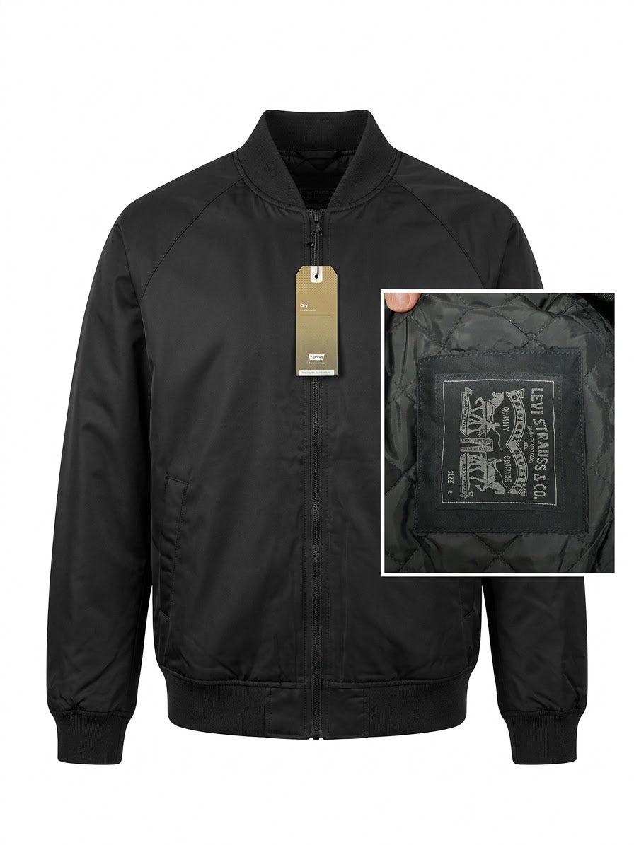 Chaqueta Bomber Levi's Hombre – Negro Clásico con Forro Interior Acolchado