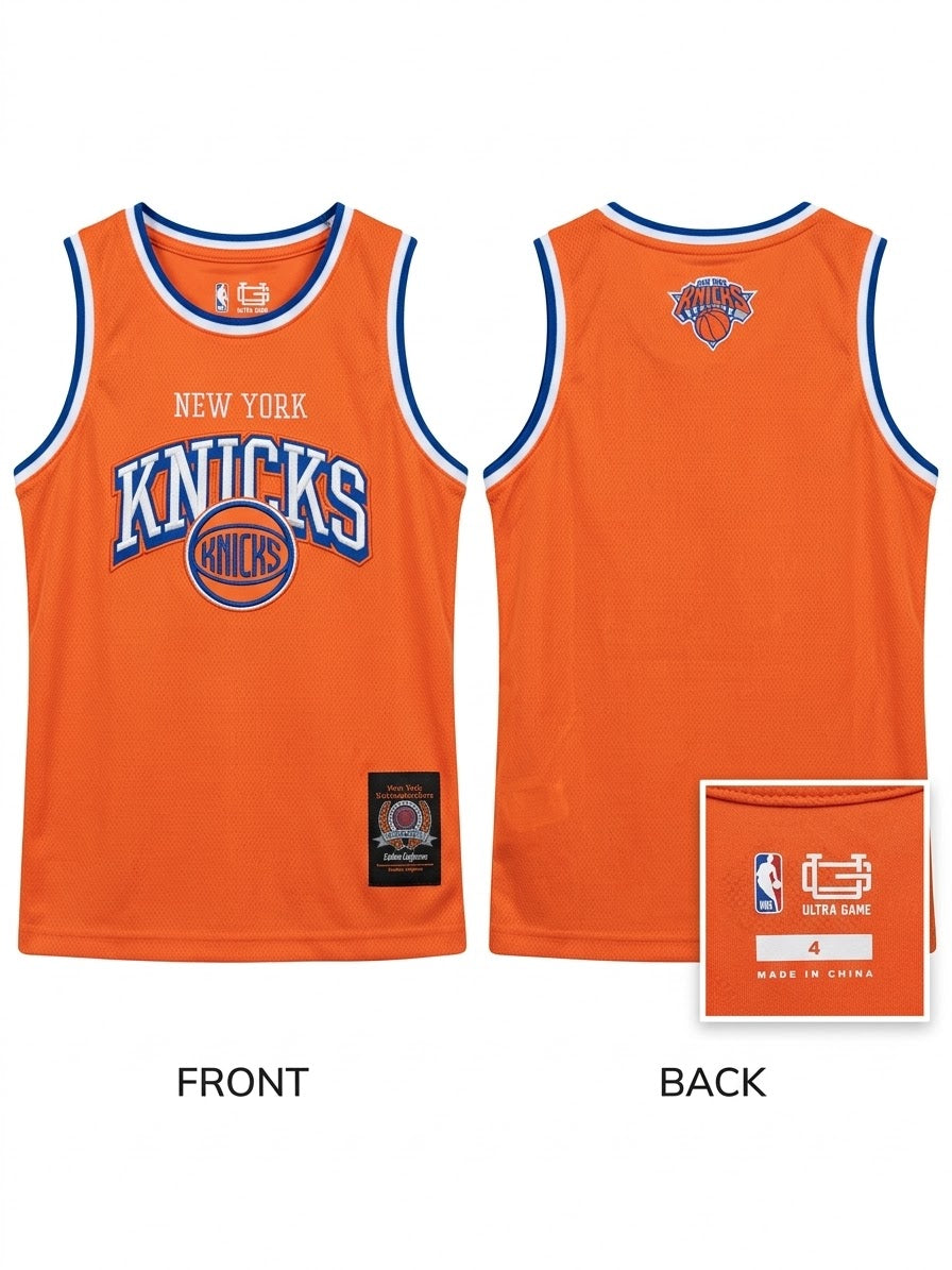 Camiseta sin Mangas NBA New York Knicks Ultra Game – Naranja Infantil (Talla 4)