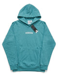 Buzo con Capucha adidas Originals – Verde Turquesa con Logo Lineal Central (Talla XL)