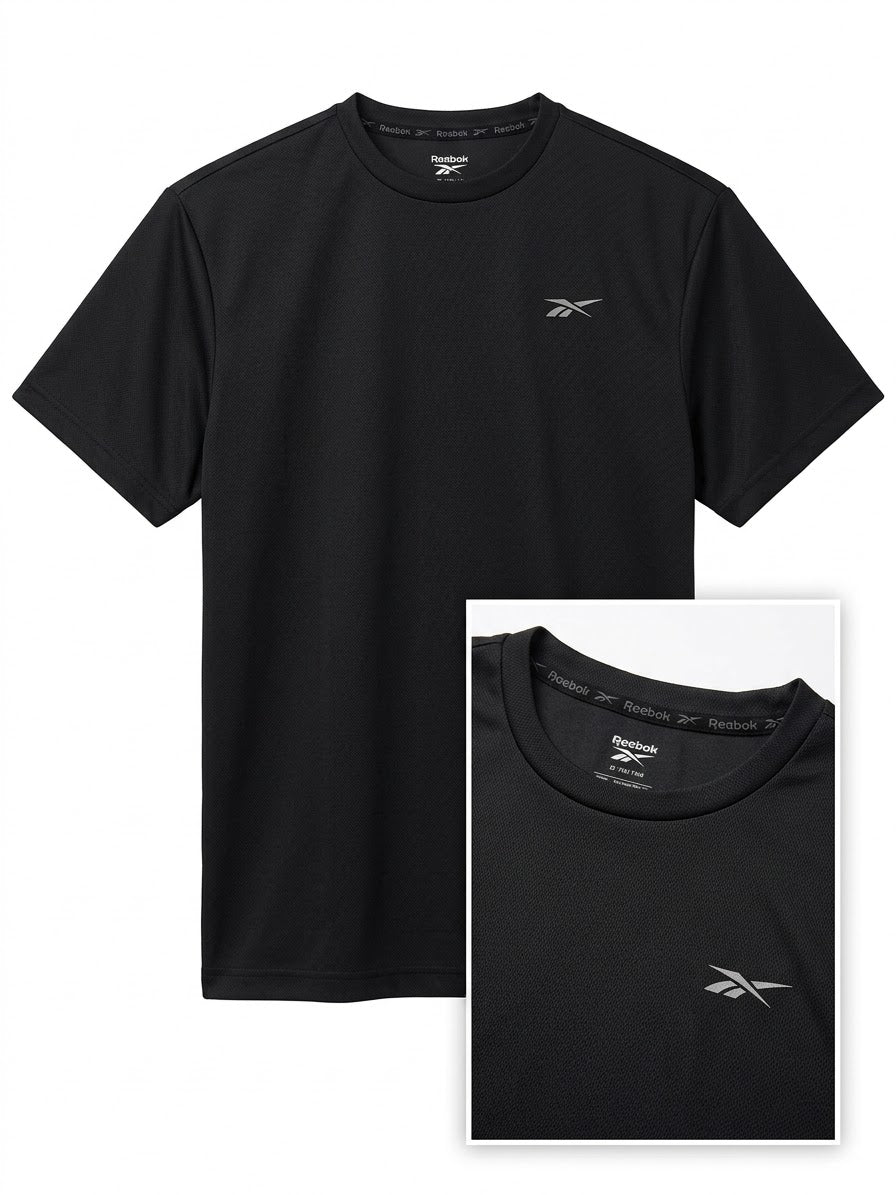 Camiseta Deportiva Reebok Hombre – Speedwick Transpirable Gris Oscuro