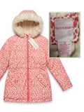 Chaqueta de Invierno Riley & James Niña – Impermeable Rosa Animal Print con Capucha de Pelo (Talla 10)