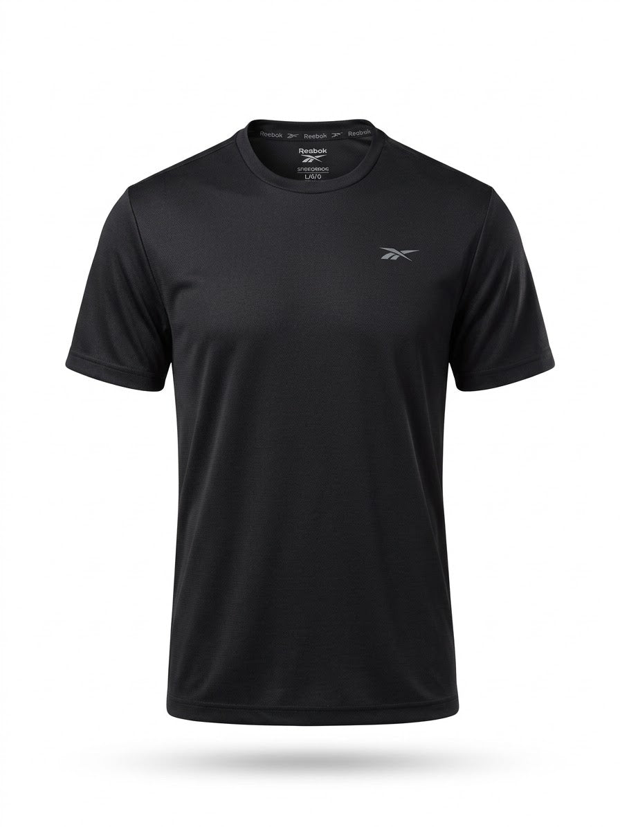 Camiseta Deportiva Reebok Hombre – Speedwick Transpirable Gris Oscuro