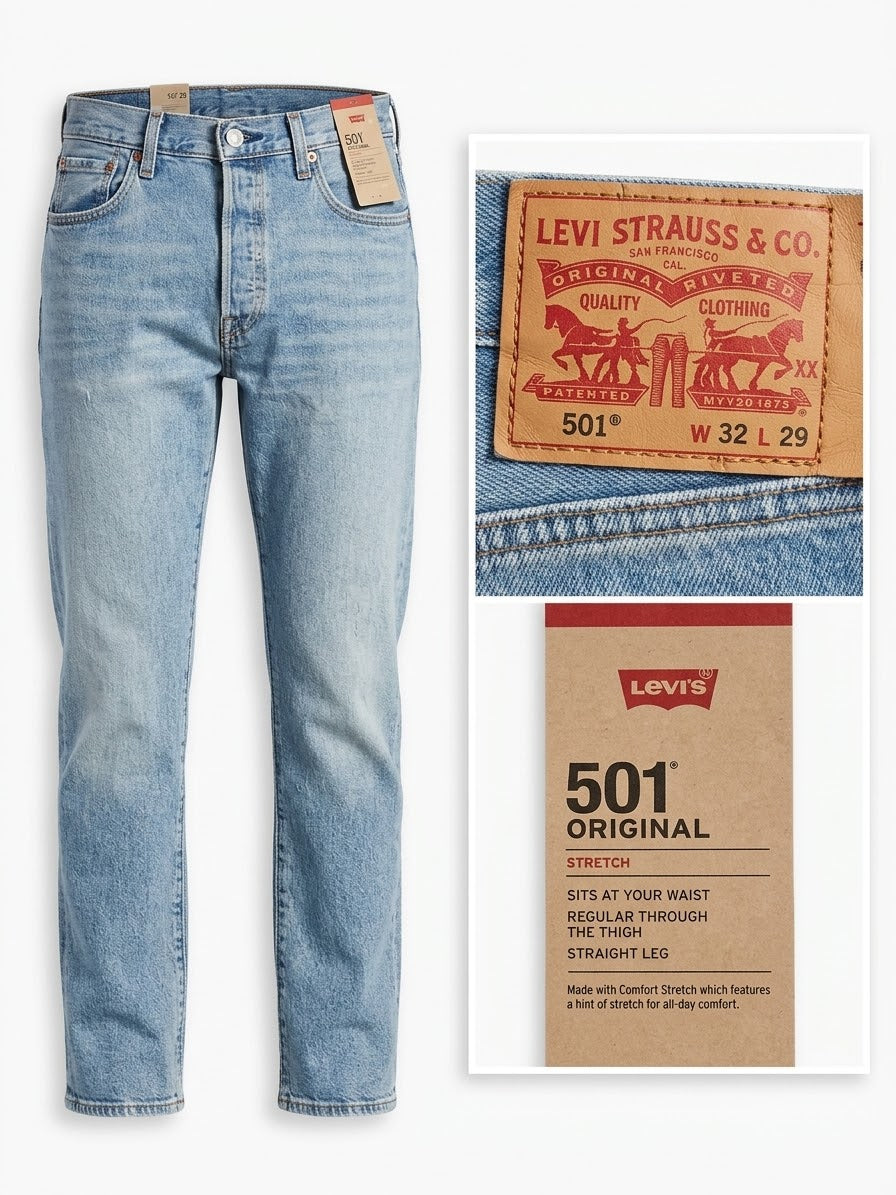 Jeans Levi's 501 Original Straight Leg Stretch