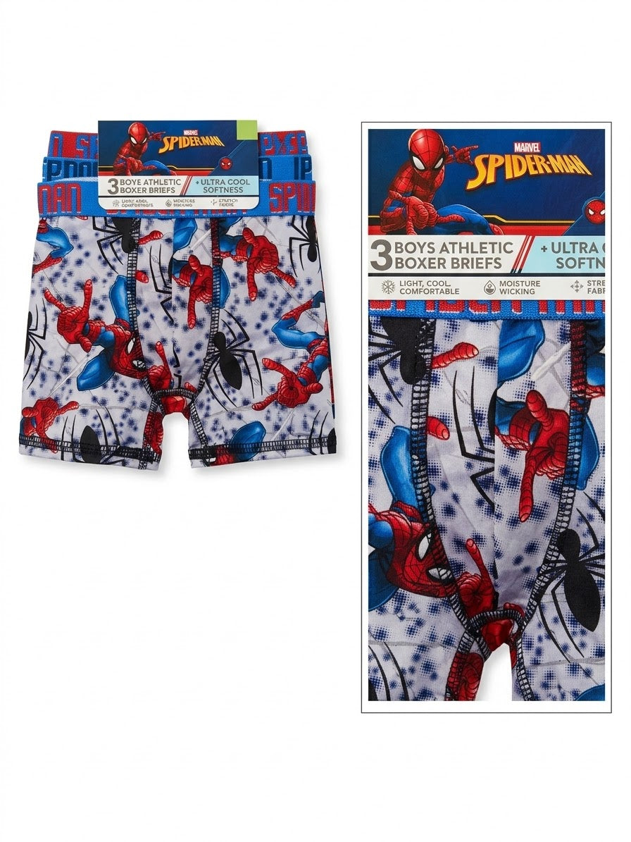 Pack x3 Bóxers Deportivos Marvel Spider-Man – Talla 2T/3T