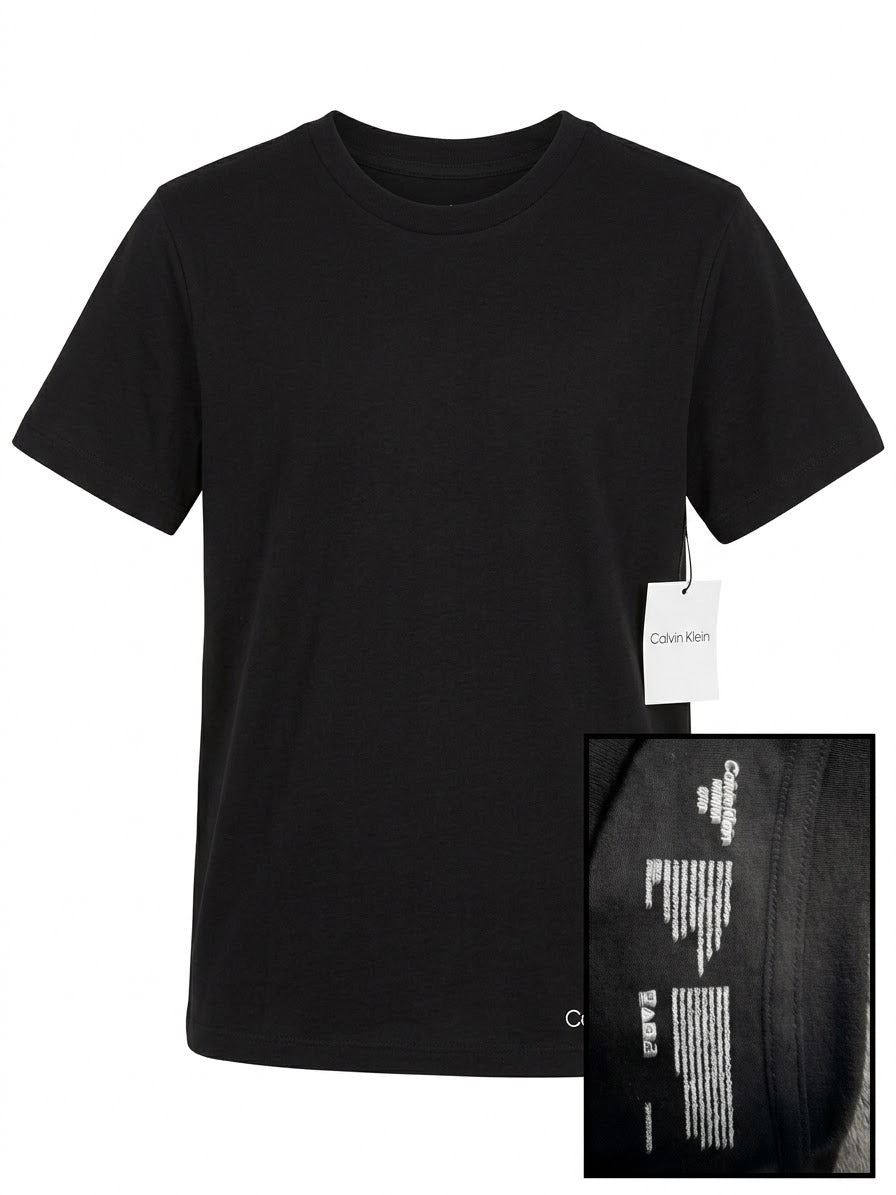 Camiseta Clásica Calvin Klein Niña – Algodón Negro con Logo Sutil