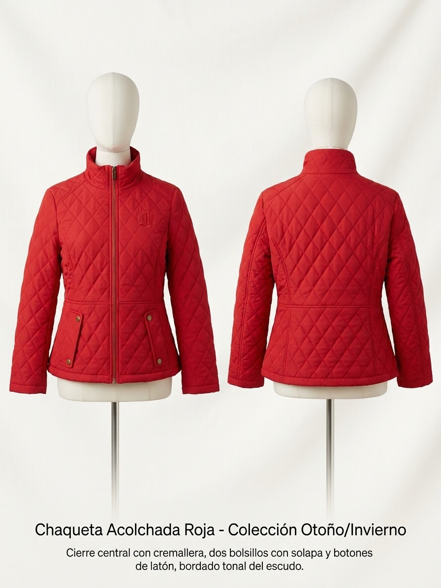 Chaqueta Tommy Hilfiger Acolchada con Cremallera – Dama Roja (Talla S)
