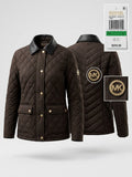 Chaqueta Michael Kors Acolchada Cuello Cuero – Dama Color Chocolate (Talla L)